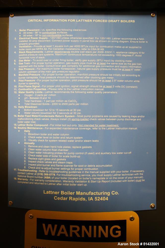 Unused- Lattner Vertical Waterleg Tubeless Boiler