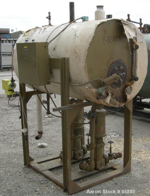 Used Burnham Corporation 3 Pass Steam Boiler, Model 3P-100-50-G-GP. Steam capacity rated 3450 LBS/HR. Max steam 150 PSI. 100 nominal boiler HP, heating surface 500 square feet. Natural gas fired with...