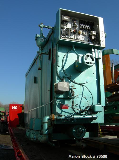 Used Cleaver Brooks Commercial Water Tube Boiler, Model M4W-5000, Series 700 MG. Natural gas firing, approximate 6000 CFH. Max input 6,000,000 BTU/HR, max output 4,800,000 BTU/HR. 4124 LBS/HR of stea...