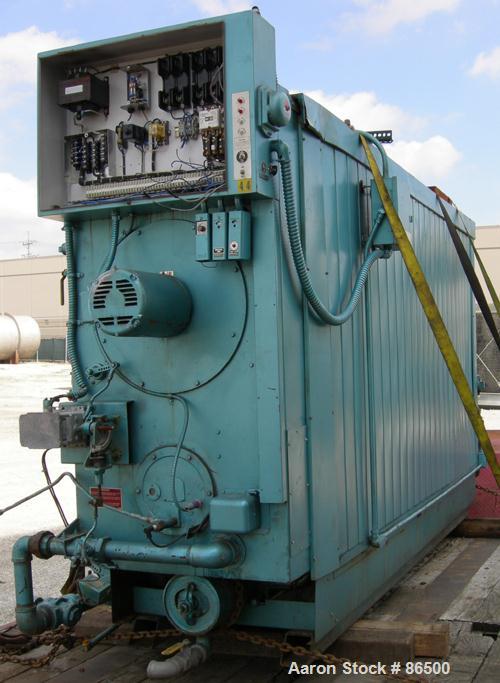 Used Cleaver Brooks Commercial Water Tube Boiler, Model M4W-5000, Series 700 MG. Natural gas firing, approximate 6000 CFH. Max input 6,000,000 BTU/HR, max output 4,800,000 BTU/HR. 4124 LBS/HR of stea...
