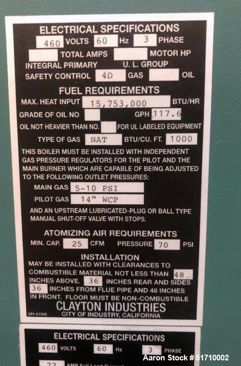 Unused- Clayton Industries Model EOG-404-1 Steam Generator