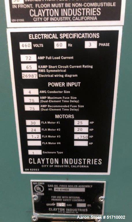 Unused- Clayton Industries Model EOG-404-1 Steam Generator