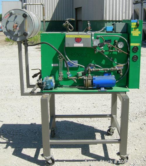 Used Electro-Steam Little Giant LB Series Steam Generator, Model LB-60. Approximate 60 kw, 6 bhp, 207 pounds an hour steam capacity. Gross BTU output 201,000. 3/60/480 volt, 100 psi. Mounted on a car...