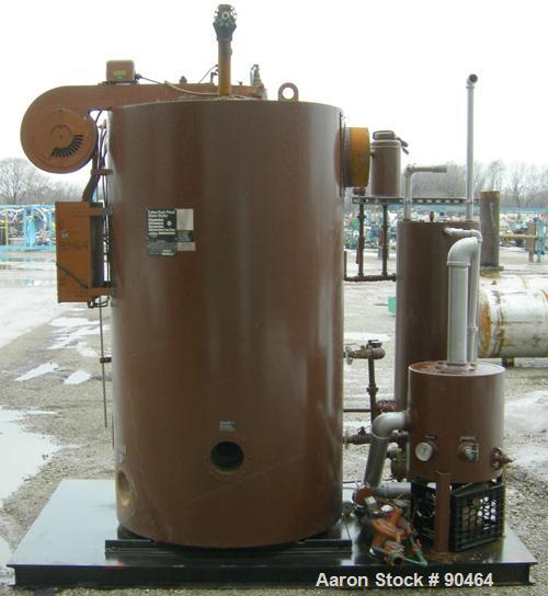 USED: Fulton Fuel Fired Steam Boiler, model FB-030-A, 30 hp, vertical design. Rated 1035 pounds of steam per hour, maximum working pressure 150 psi. Skid mounted with a control panel, condensate retu...