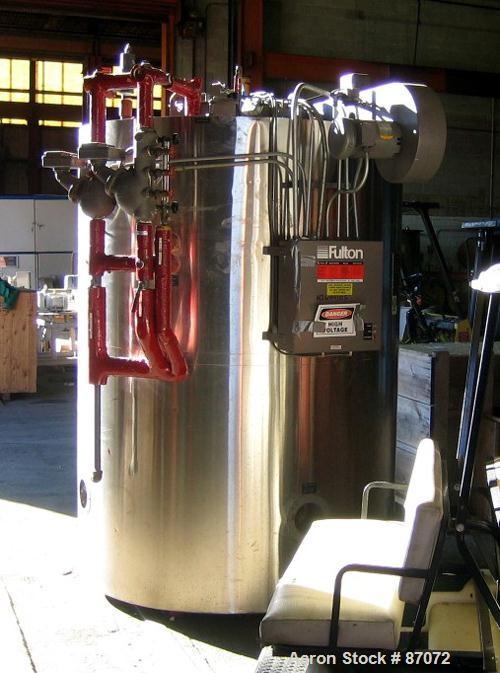 Used Fulton Fuel Fired Steam Boiler, Model FB-080-A