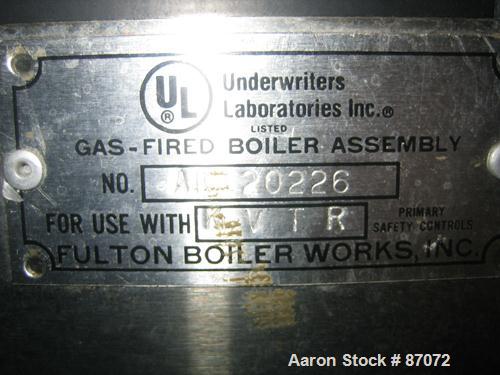 Used Fulton Fuel Fired Steam Boiler, Model FB-080-A