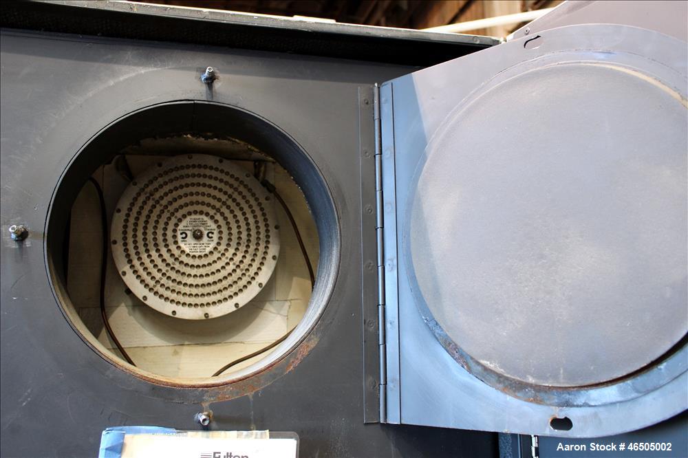 Used Fulton PulsePak Combustion Hydronic Boiler, Model PHW-1400SM. 1,400,000 BTU/HR. Approximate 36 bhp, 160 psi working pressure. Natural Gas. Water content 80 gallons. Includes temperature controll...