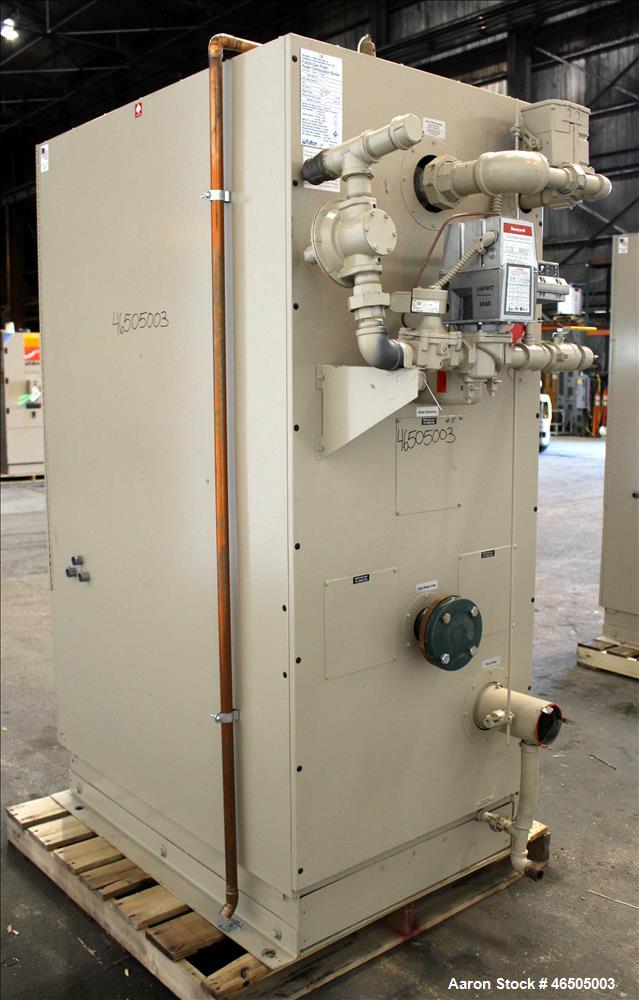 Used Fulton PulsePak Combustion Hydronic Boiler, Model PHW-1400SM. 1,400,000 BTU/HR. Approximate 36 bhp, 160 psi working pressure. Natural Gas. Water content 80 gallons. Includes temperature controll...