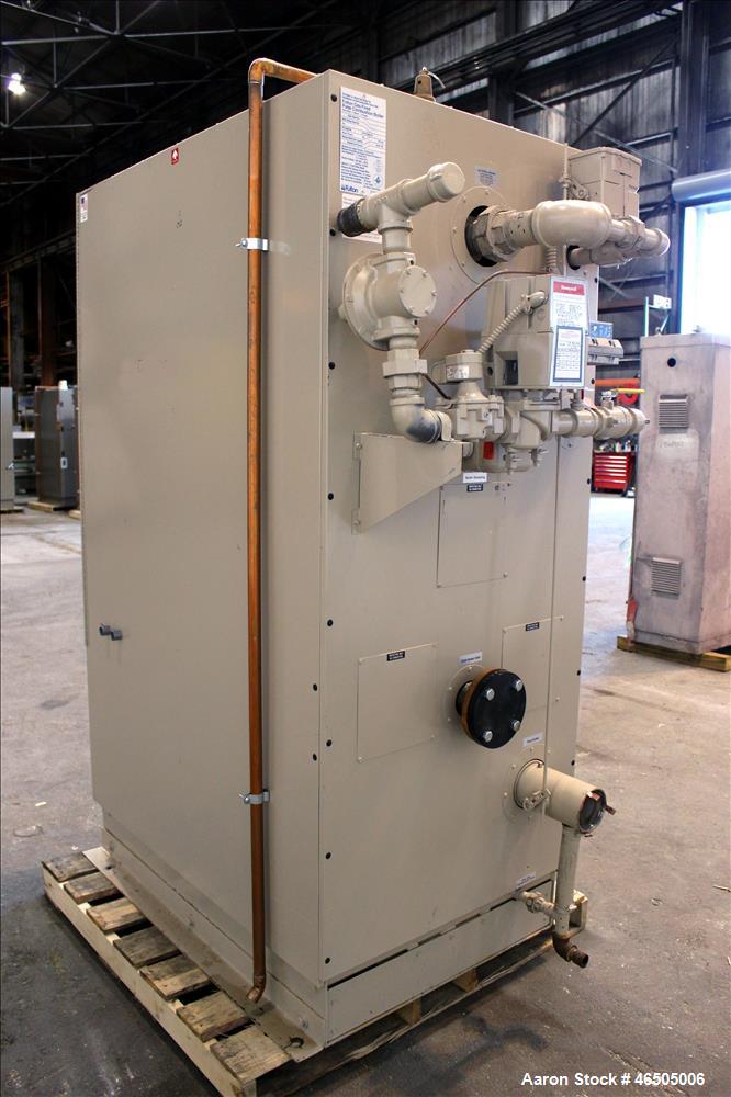 Used Fulton PulsePak Combustion Hydronic Boiler, Model PHW-1400SM. 1,400,000 BTU/HR. Approximate 36 bhp, 160 psi working pressure. Natural Gas. Water content 80 gallons. Includes temperature controll...