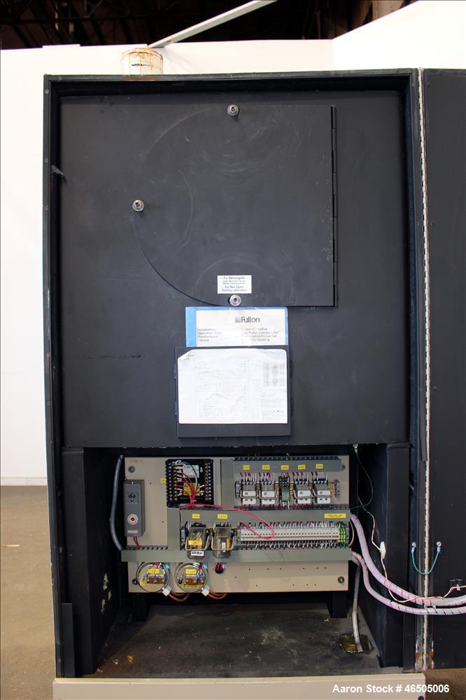 Used Fulton PulsePak Combustion Hydronic Boiler, Model PHW-1400SM. 1,400,000 BTU/HR. Approximate 36 bhp, 160 psi working pressure. Natural Gas. Water content 80 gallons. Includes temperature controll...