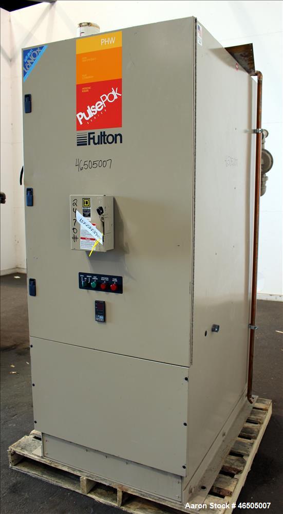 Used- Fulton PulsePak Combustion Hydronic Boiler, Model PHW-1400SM. 1,400,000 BTU/HR. Approximate 36 bhp, 160 psi working pr...