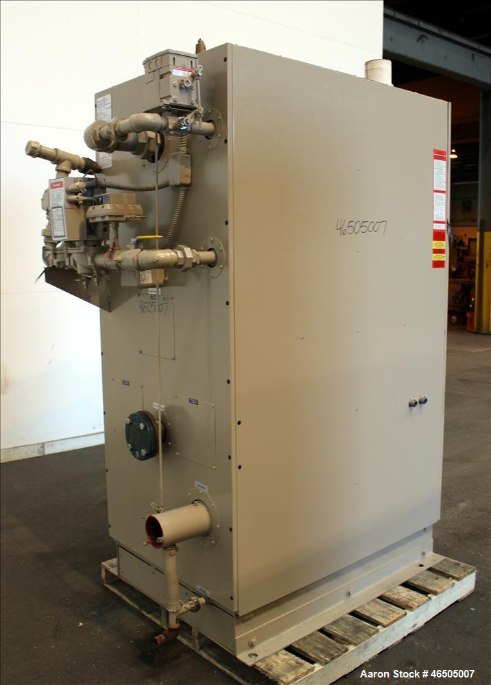 Used Fulton PulsePak Combustion Hydronic Boiler, Model PHW-1400SM. 1,400,000 BTU/HR. Approximate 36 bhp, 160 psi working pressure. Natural Gas. Water content 80 gallons. Includes temperature controll...