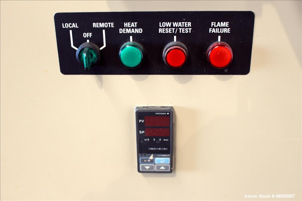 Used Fulton PulsePak Combustion Hydronic Boiler, Model PHW-1400SM. 1,400,000 BTU/HR. Approximate 36 bhp, 160 psi working pressure. Natural Gas. Water content 80 gallons. Includes temperature controll...