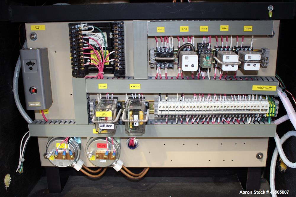 Used Fulton PulsePak Combustion Hydronic Boiler, Model PHW-1400SM. 1,400,000 BTU/HR. Approximate 36 bhp, 160 psi working pressure. Natural Gas. Water content 80 gallons. Includes temperature controll...