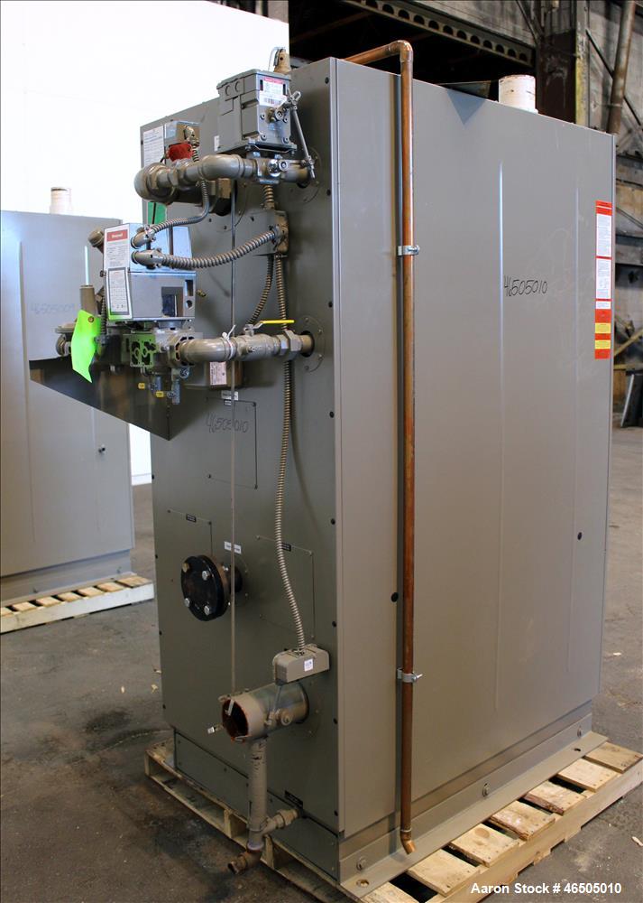 Used Fulton PulsePak Combustion Hydronic Boiler, Model PHW-1400. 1,400,000 BTU/HR. Approximate 36 bhp, 160 psi working pressure. Natural Gas. Water content 80 gallons. Includes temperature controller...
