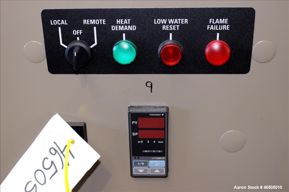 Used Fulton PulsePak Combustion Hydronic Boiler, Model PHW-1400. 1,400,000 BTU/HR. Approximate 36 bhp, 160 psi working pressure. Natural Gas. Water content 80 gallons. Includes temperature controller...