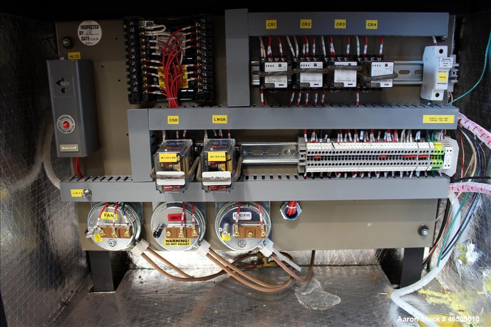 Used Fulton PulsePak Combustion Hydronic Boiler, Model PHW-1400. 1,400,000 BTU/HR. Approximate 36 bhp, 160 psi working pressure. Natural Gas. Water content 80 gallons. Includes temperature controller...