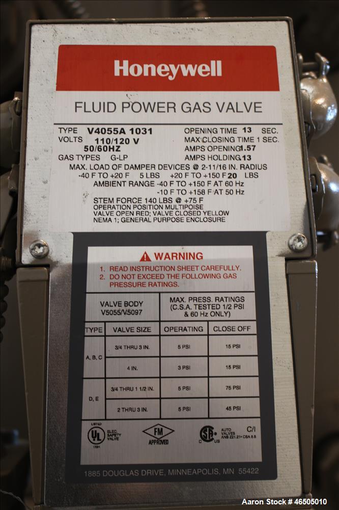 Used Fulton PulsePak Combustion Hydronic Boiler, Model PHW-1400. 1,400,000 BTU/HR. Approximate 36 bhp, 160 psi working pressure. Natural Gas. Water content 80 gallons. Includes temperature controller...