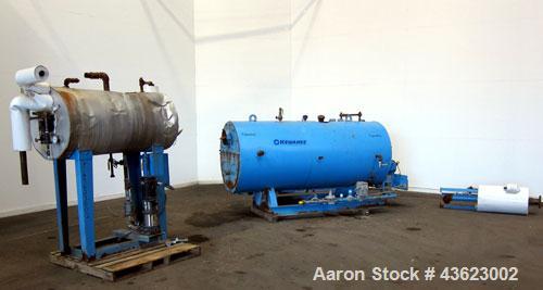 Used Kewanee Packaged Classic III Steam Boiler, Model H3S-50-G. 50 hp, mbh output 1674, 250 Square feet heating surface, 150 psig design pressure. Three pass design. Equipped with a Kewanne Forcedraf...