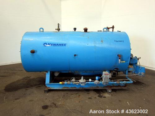 Used Kewanee Packaged Classic III Steam Boiler, Model H3S-50-G. 50 hp, mbh output 1674, 250 Square feet heating surface, 150 psig design pressure. Three pass design. Equipped with a Kewanne Forcedraf...