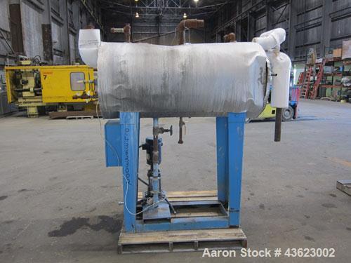 Used Kewanee Packaged Classic III Steam Boiler, Model H3S-50-G. 50 hp, mbh output 1674, 250 Square feet heating surface, 150 psig design pressure. Three pass design. Equipped with a Kewanne Forcedraf...