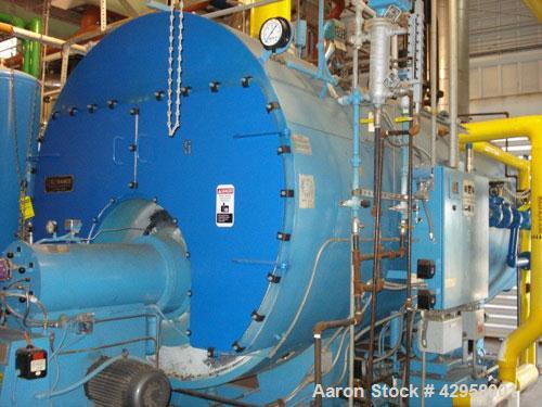 Used Kewanee Package Boiler, Model H3S500, 500 hp, 150 psi, 19526# hr/steam capacity, 2500 square feet surface area. 20.925 million btu input, 16.738 million btu output burner capacity, #2 fuel oil o...