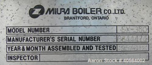 Used Miura High Pressure Steam Boiler, model EX-300