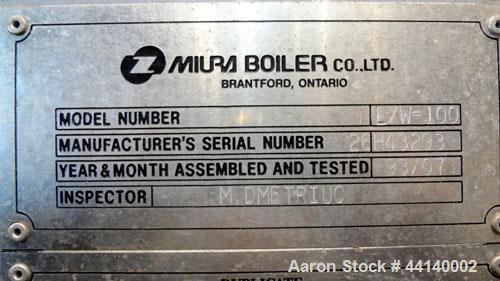 Used Miura LXW Series Natural Gas Fired Hot Water Boiler, Model LXW-100