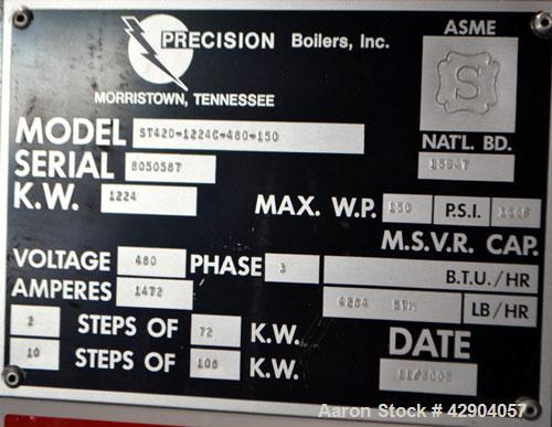Used Precision High Pressure Electric Steam Boiler, Model ST42D-1224C-480-150