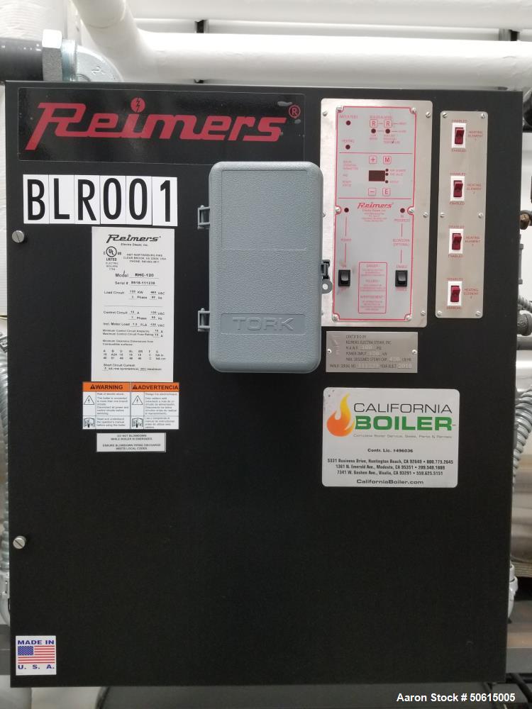 Used- Reimers RX Series Steam Boiler; Model RHC-120K3F