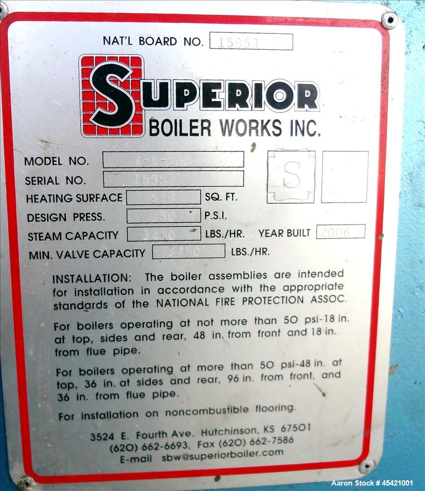 Used Superior Boiler Works Mohawk Boiler, Model 4-X-508