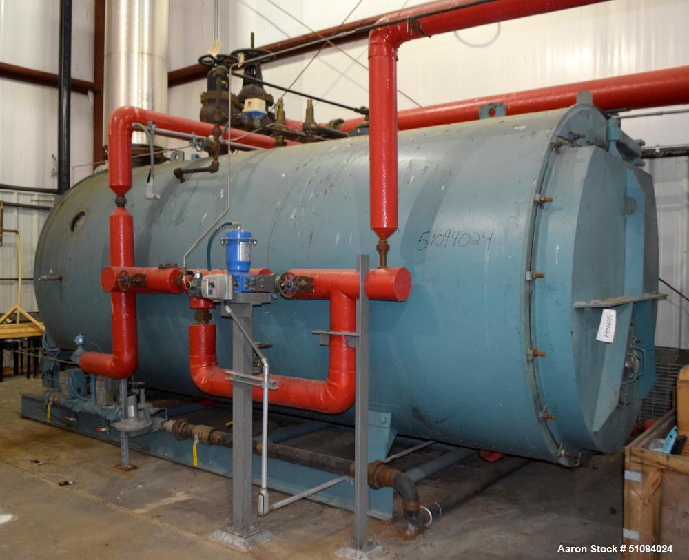 Used Superior Boiler Works Boiler, Model 8-X-1500. Steam capacity 10350 pounds an hour, heating surface 1507 square feet, 150 psi design pressure, approximate 300 HP. Includes an Industrial Combustio...
