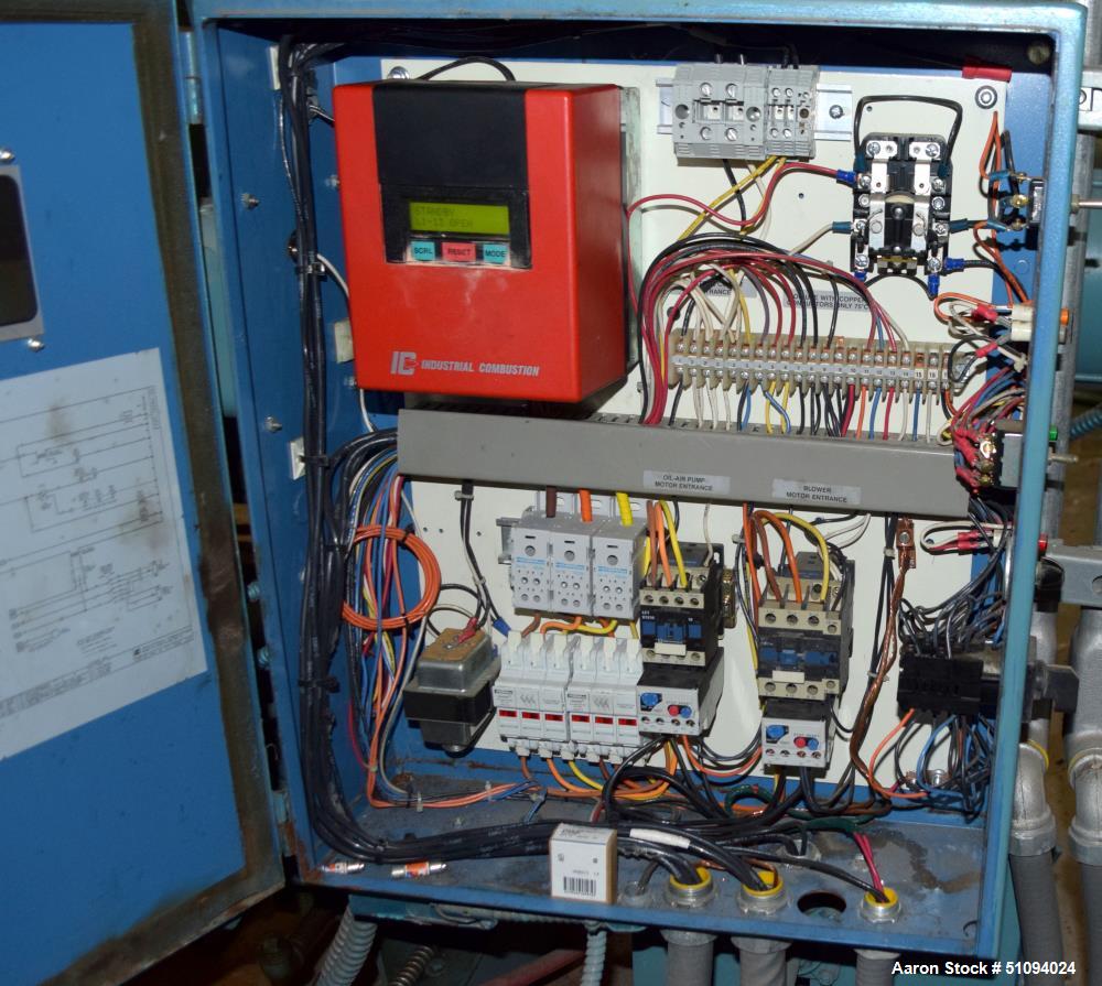 Used Superior Boiler Works Boiler, Model 8-X-1500. Steam capacity 10350 pounds an hour, heating surface 1507 square feet, 150 psi design pressure, approximate 300 HP. Includes an Industrial Combustio...