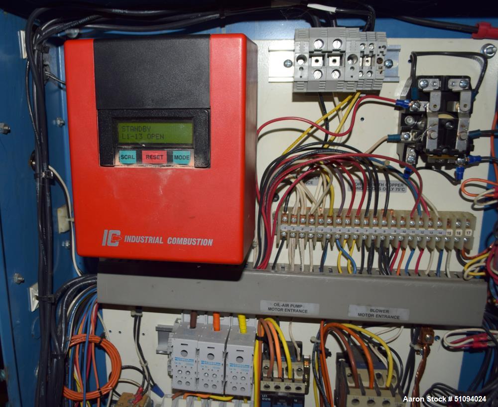 Used Superior Boiler Works Boiler, Model 8-X-1500. Steam capacity 10350 pounds an hour, heating surface 1507 square feet, 150 psi design pressure, approximate 300 HP. Includes an Industrial Combustio...