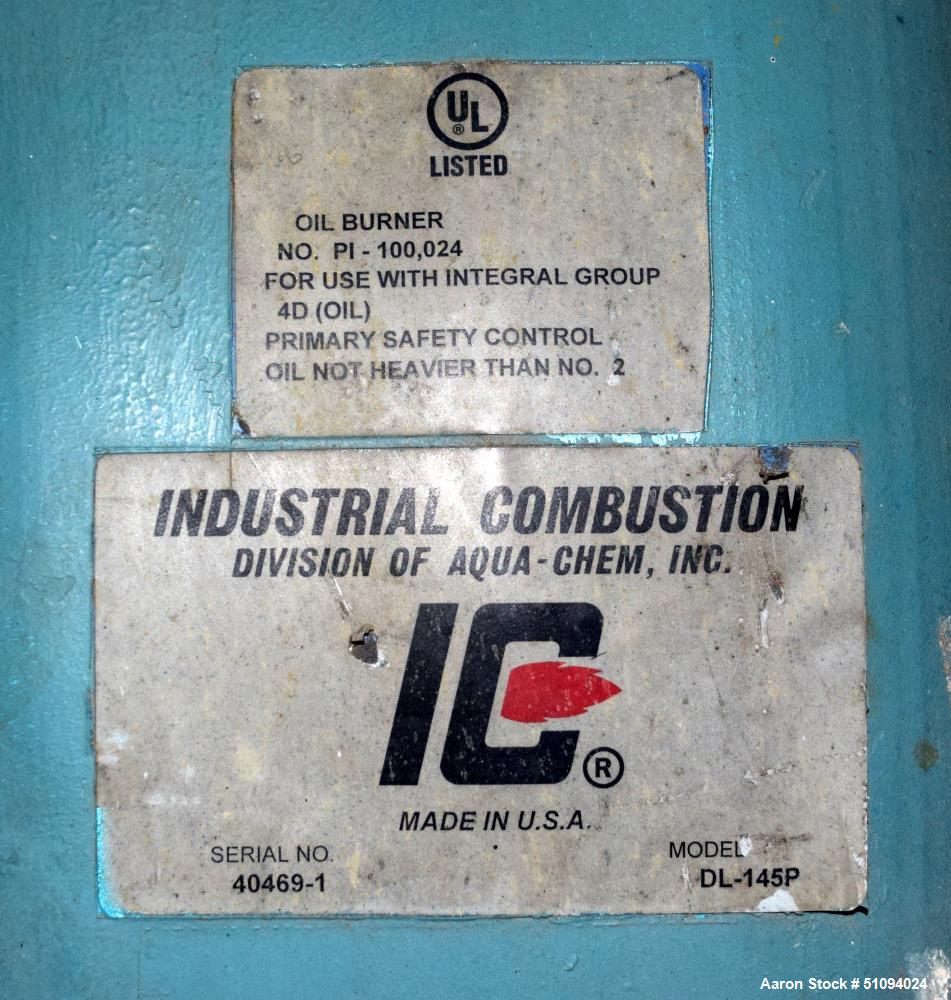 Used Superior Boiler Works Boiler, Model 8-X-1500. Steam capacity 10350 pounds an hour, heating surface 1507 square feet, 150 psi design pressure, approximate 300 HP. Includes an Industrial Combustio...