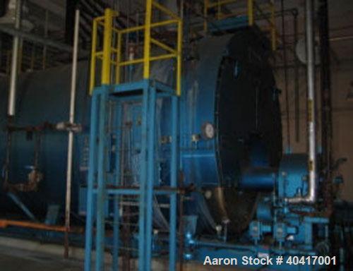 Used Superior steam boiler, 1500 hp, 150 psig, Powerflame burner, 3 pass-wet-back, natural gas and #2 oil, 51,749 lb/hr steam. Mfg 1997.