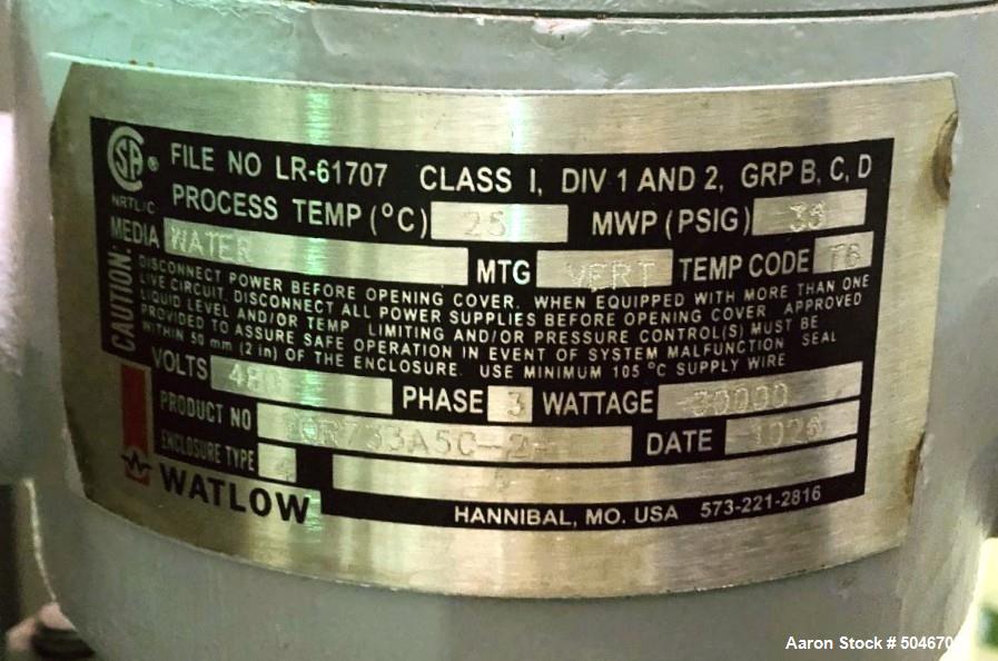 Used Watlow Water Heater, Unit# 711-00ABX193