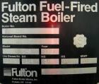 USED: Fulton Fuel Fired Steam Boiler, model FB-030-A, 30 hp, vertical design. Rated 1035 pounds of steam per hour, maximum working pressure 150 psi. Skid mounted with a control panel, condensate retu...