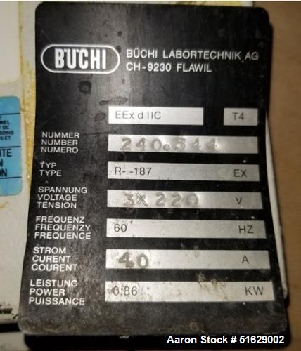 Used Buchi Rotavapor Rotary Evaporator, Model R-187 EX