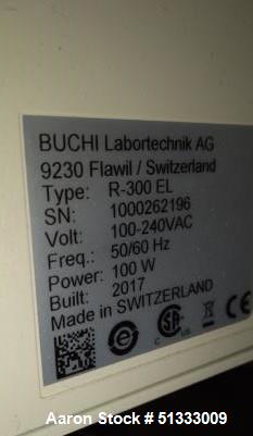 Used Buchi Laboratory 5 L Rotary Evaporator, Model RotoVap R-300