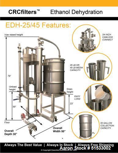Used-CRCfilters EDH-25 High Efficiency Ethanol Dehydration System