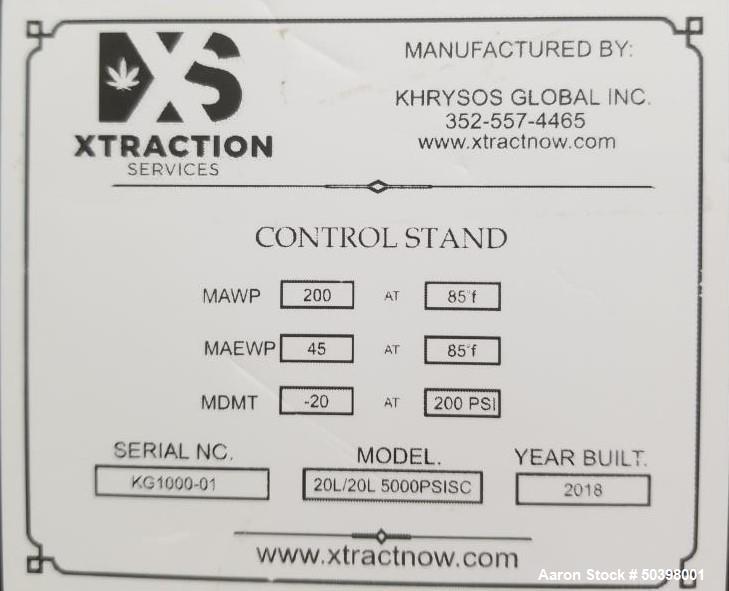 Used Khrysos Global Dual 25L Supercritical CO2 Hemp Extractor