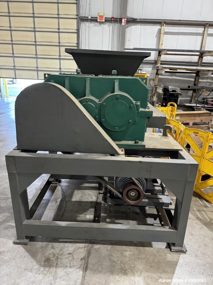 Used Twin Shaft Shredder. Feed throat approximate 22-1/4" x 39-1/4". Knife diameter approximate 10", approximate 1-1/4" thick. Driven by (2) 18.5kW, 3/60/240 Volt, 1760 rpm motor thru reducer, 71 to ...
