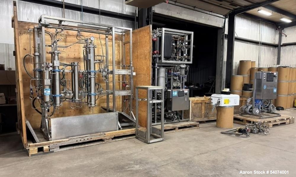 Used Vitalis R-Series CO2 Extraction System. Consisting of: Model R200H Extractor Assembly; Accumulator/Pump & Refrigeration Assembly; Hydraulic Power Unit; Control Panels; Navien Tankless Water Heat...