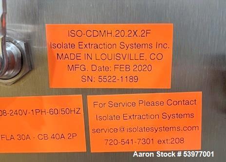 Used IES CDMH.20-2x-2f Supercritical CO2 Extractor – 40L, 850–3500 PSI, CBD-Grade, 2020