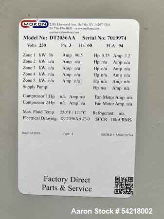 Used Delta Falling Film Evaporator System, Model FFE-45 | 45 GPH Alcohol Recovery | Includes MTA 7-Ton Chiller, PolyScience Pump Chiller & Mokon Heater | Built 2019