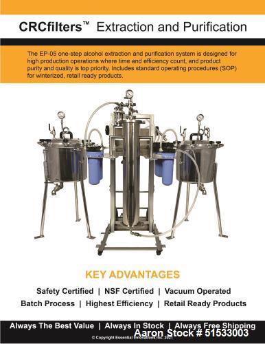 Used-Essential Innovations CRC Filters EP-05 Ethanol Extraction & Purification S