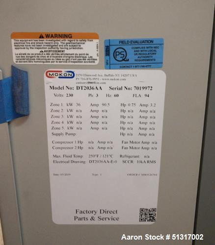 Used- Delta Separations Falling Film Alcohol Evaporation System. Model FFE-45