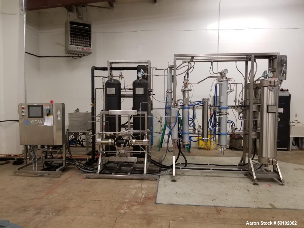 Used-Vitalis Extraction Technology Model Q90 CO2 Extraction System. 2x45L extraction vessels, accumulator skid,  Hydraulic p...