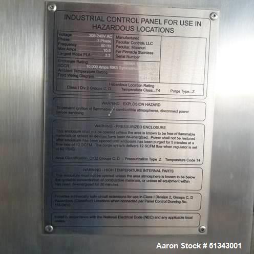 Unused- Pinnacle Stainless 100L Solvent Recovery Skid, Model SRS.